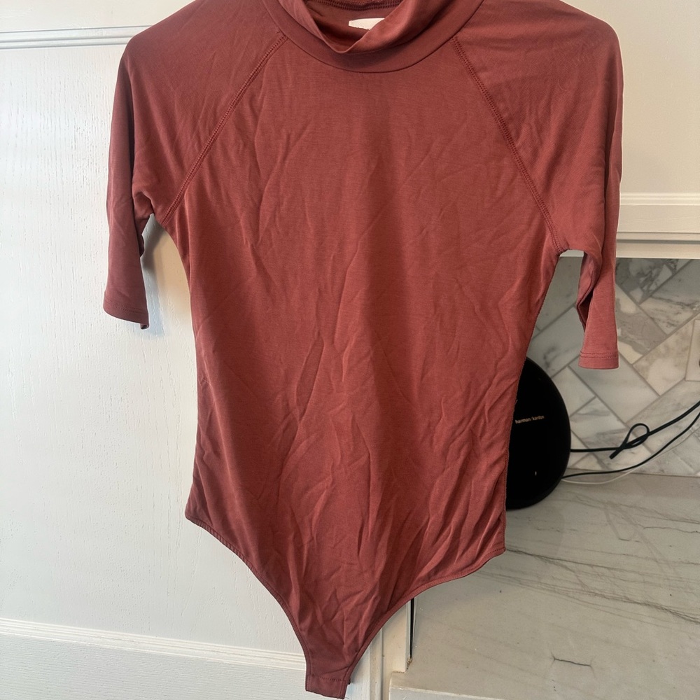 Rust Red Short-Sleeve Revolve Bodysuit